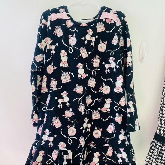 EUC Set of TWO Dresses: kids size 7 black, white, pink, chic, plaid, toddler - Picture 3 of 7
